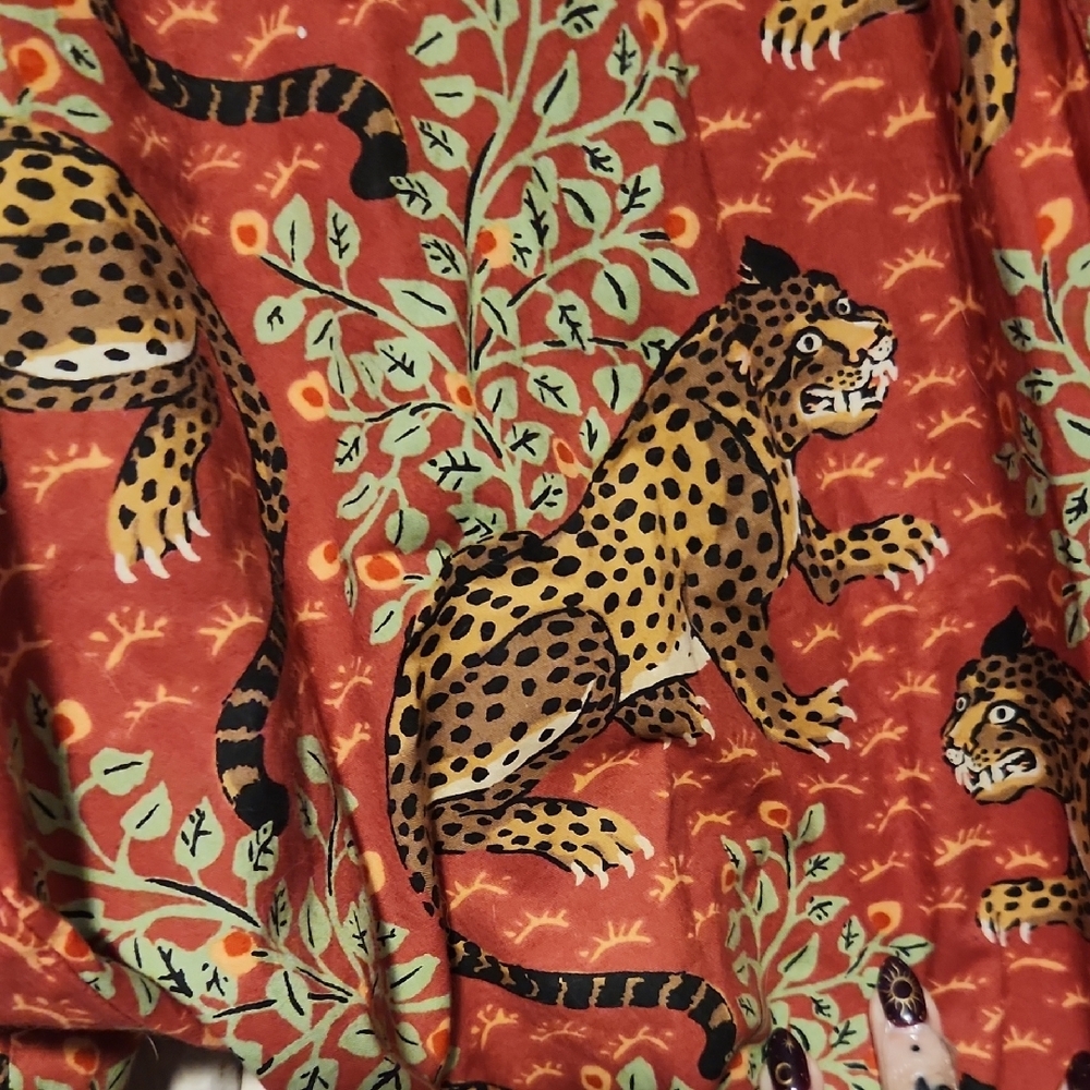 Printfresh Red Leopard Print Robe - Picture 4 of 6